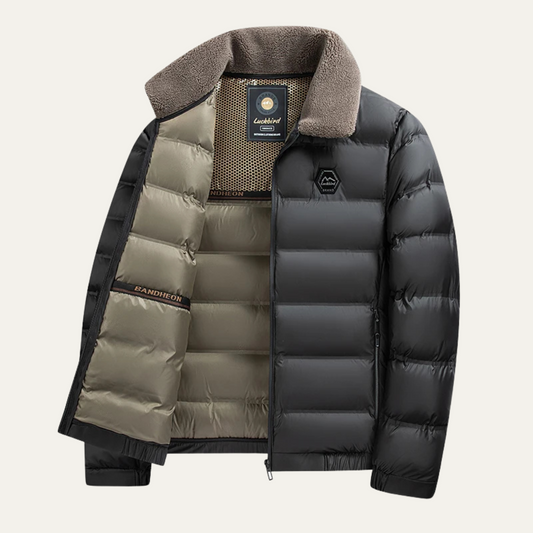 Doudoune matelassée pour homme avec col en fausse fourrure