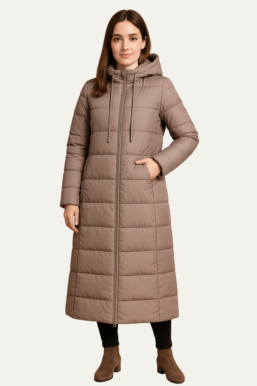 Doudoune maxi cintrée pour femme