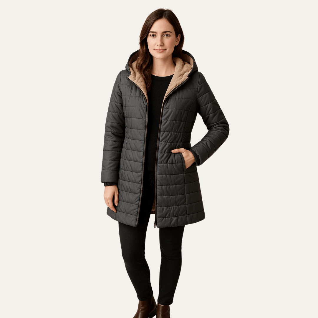 Doudoune mi-longue matelassée pour femme