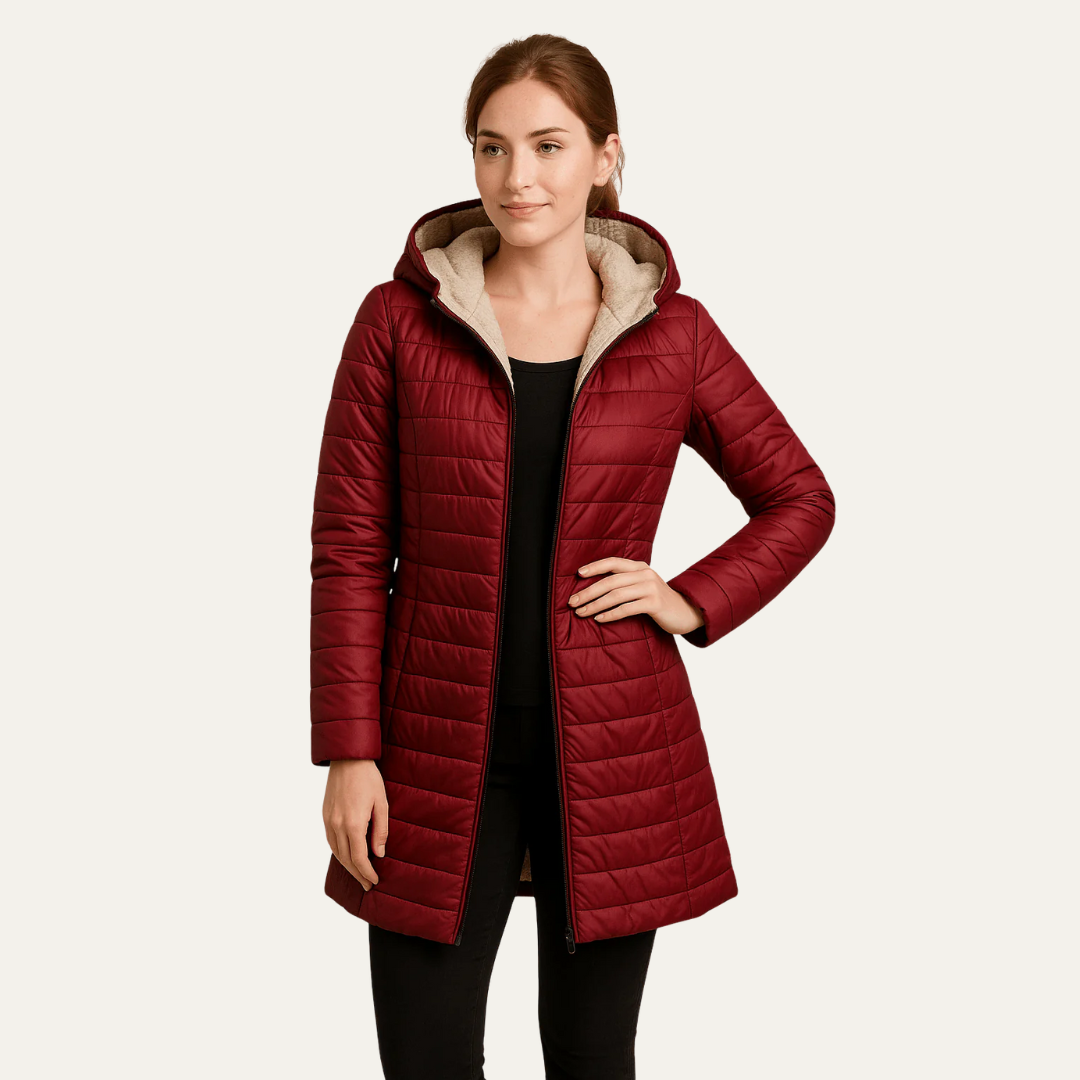 Doudoune mi-longue matelassée pour femme