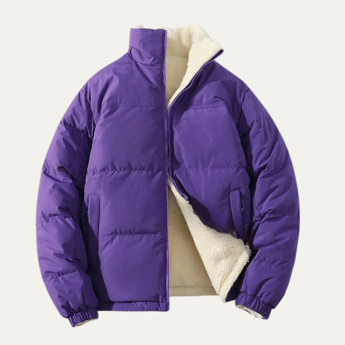 Doudoune réversible en sherpa pour homme