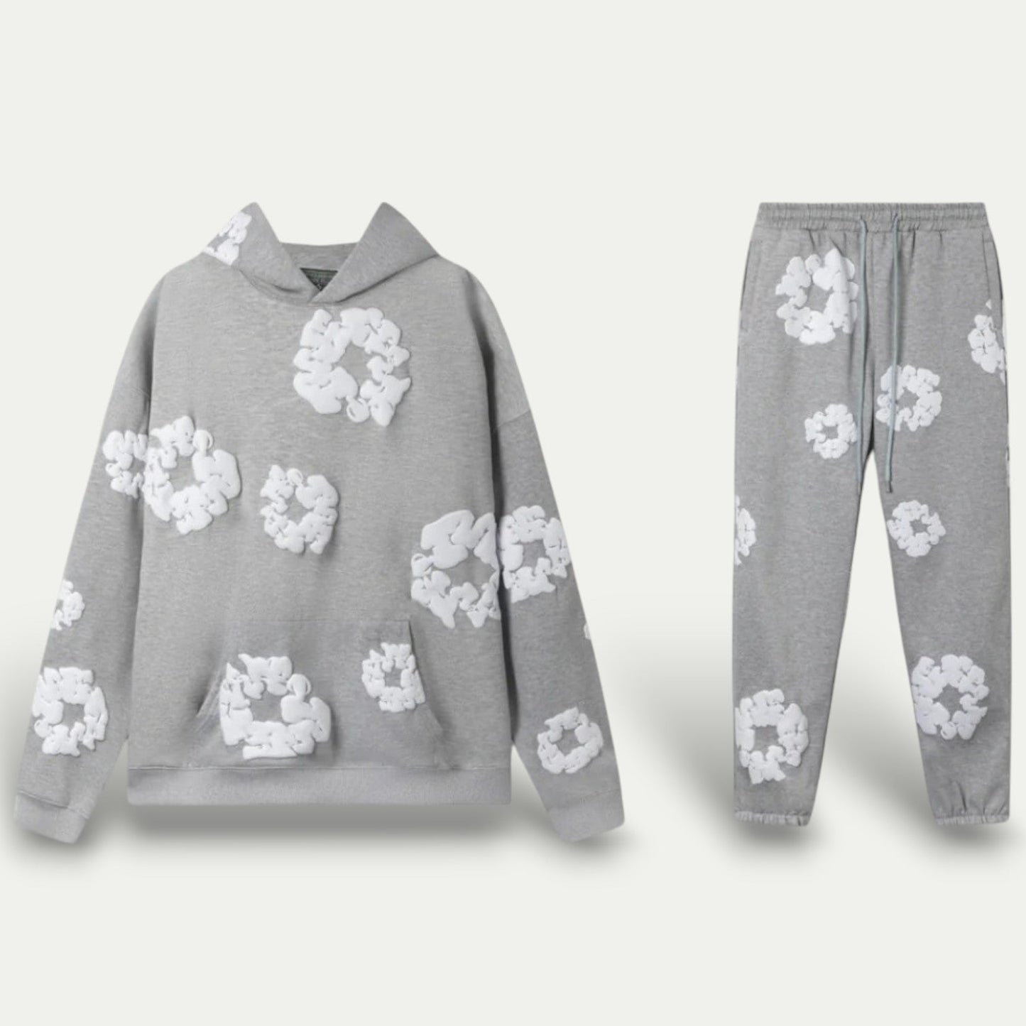 Ensemble de détente à capuche imprimé floral pour femme