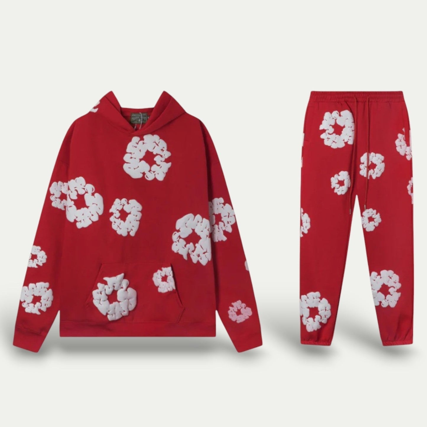 Ensemble de détente à capuche imprimé floral pour femme
