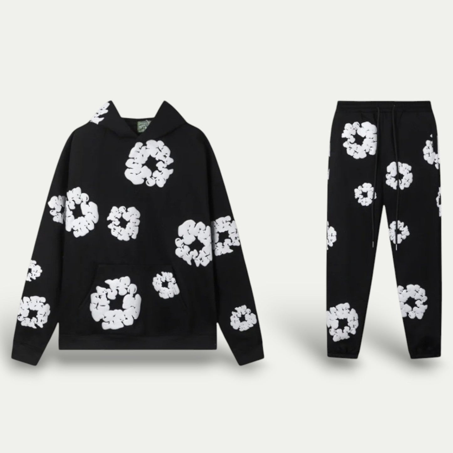 Ensemble de détente à capuche imprimé floral pour femme