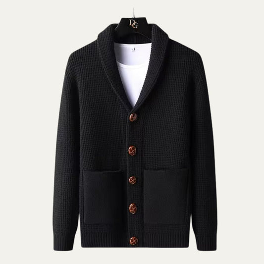 Gilet à col châle texturé pour homme