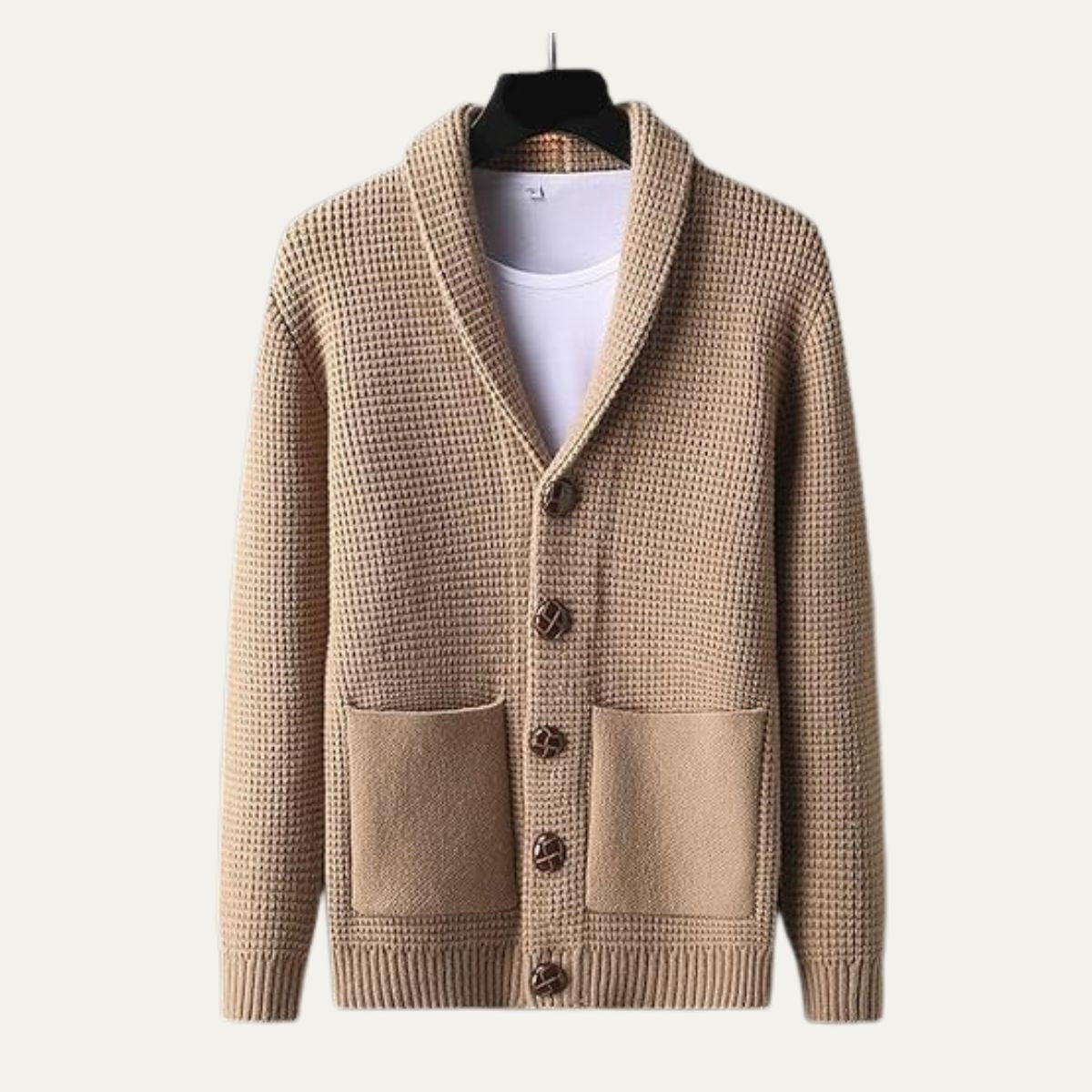 Gilet à col châle texturé pour homme