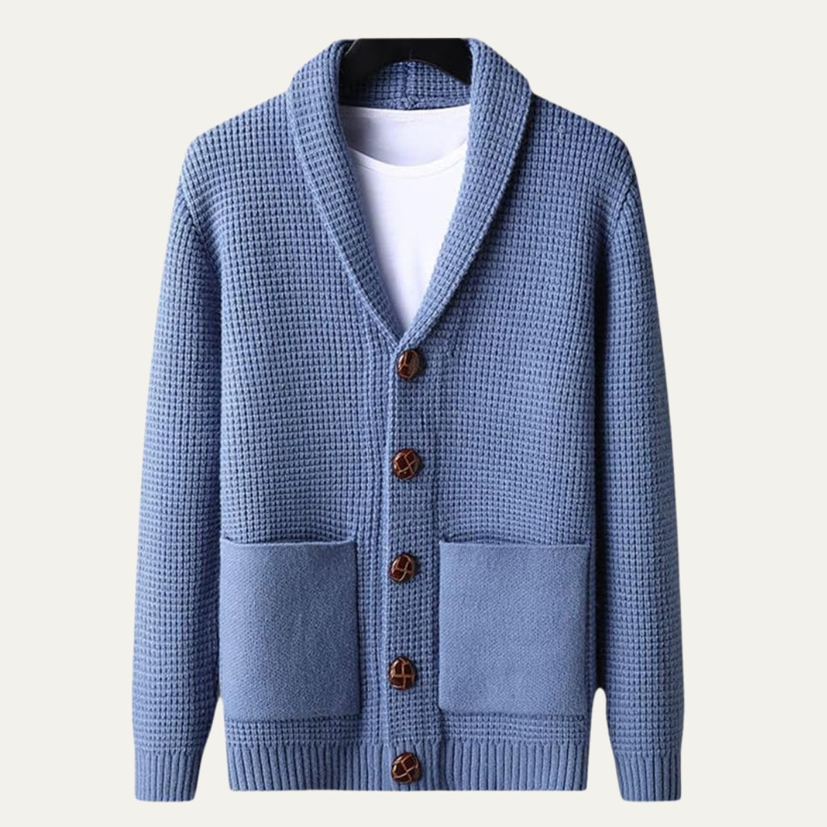 Gilet à col châle texturé pour homme