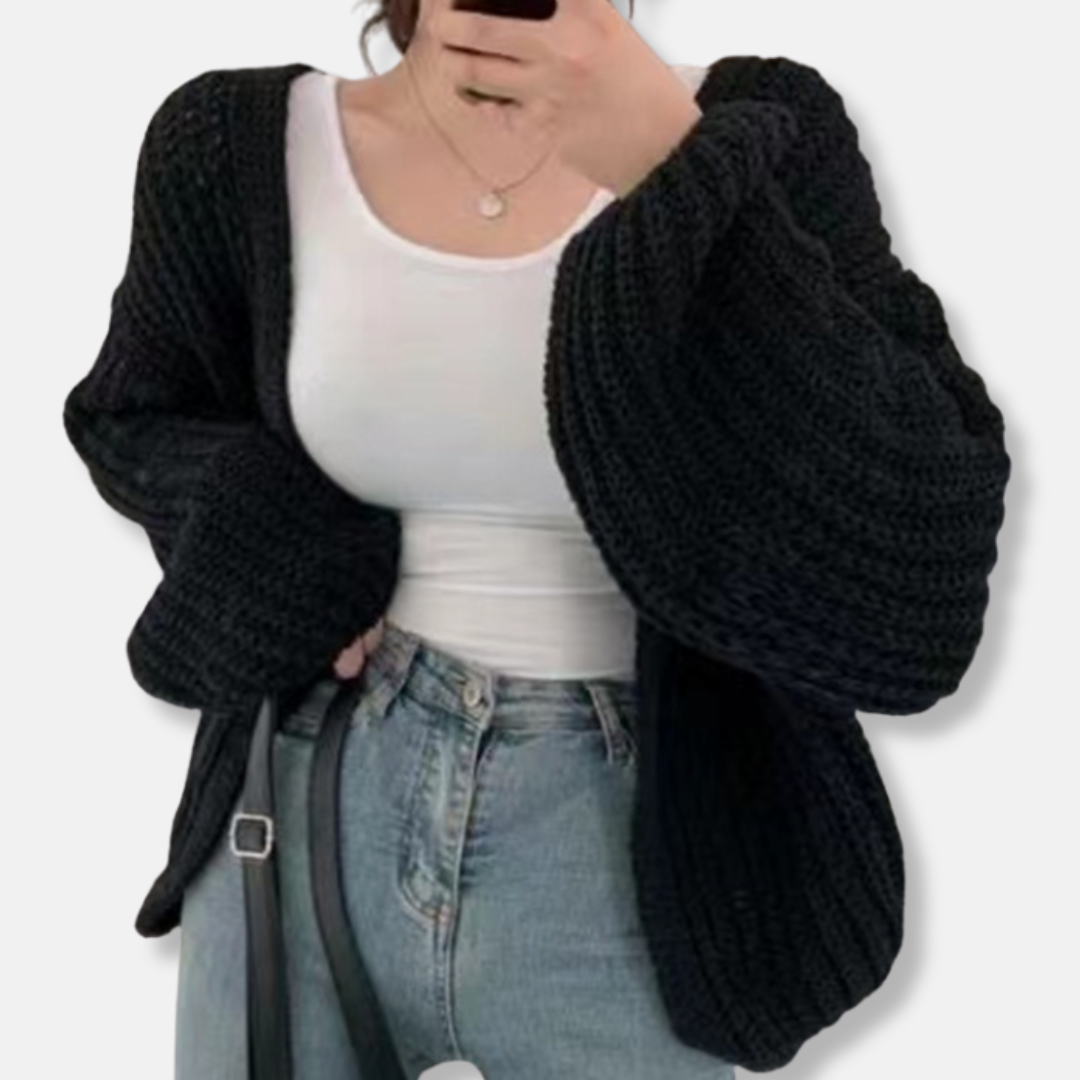 Gilet à manches bouffantes épaisses pour femme