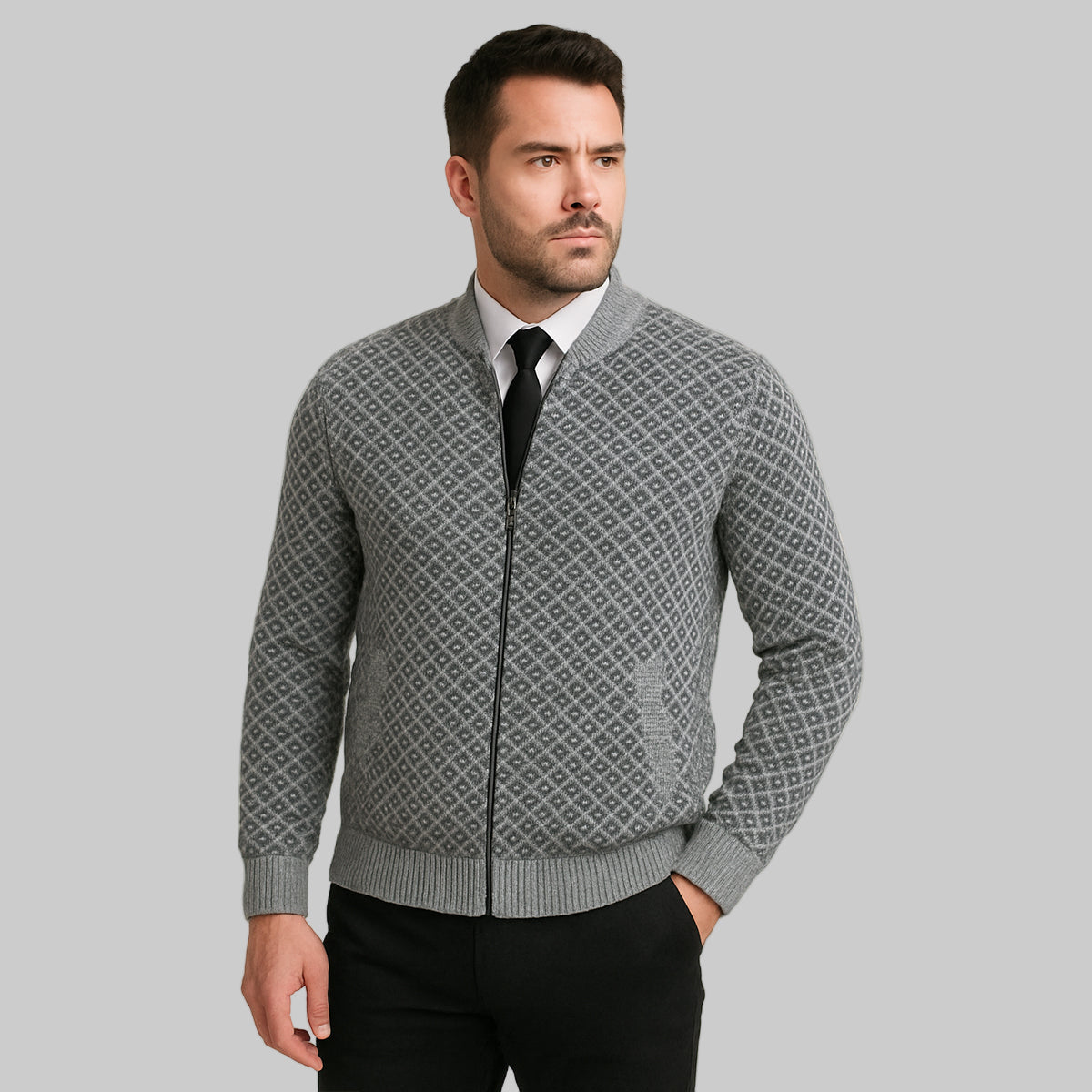 Gilet bomber à motif géométrique pour homme