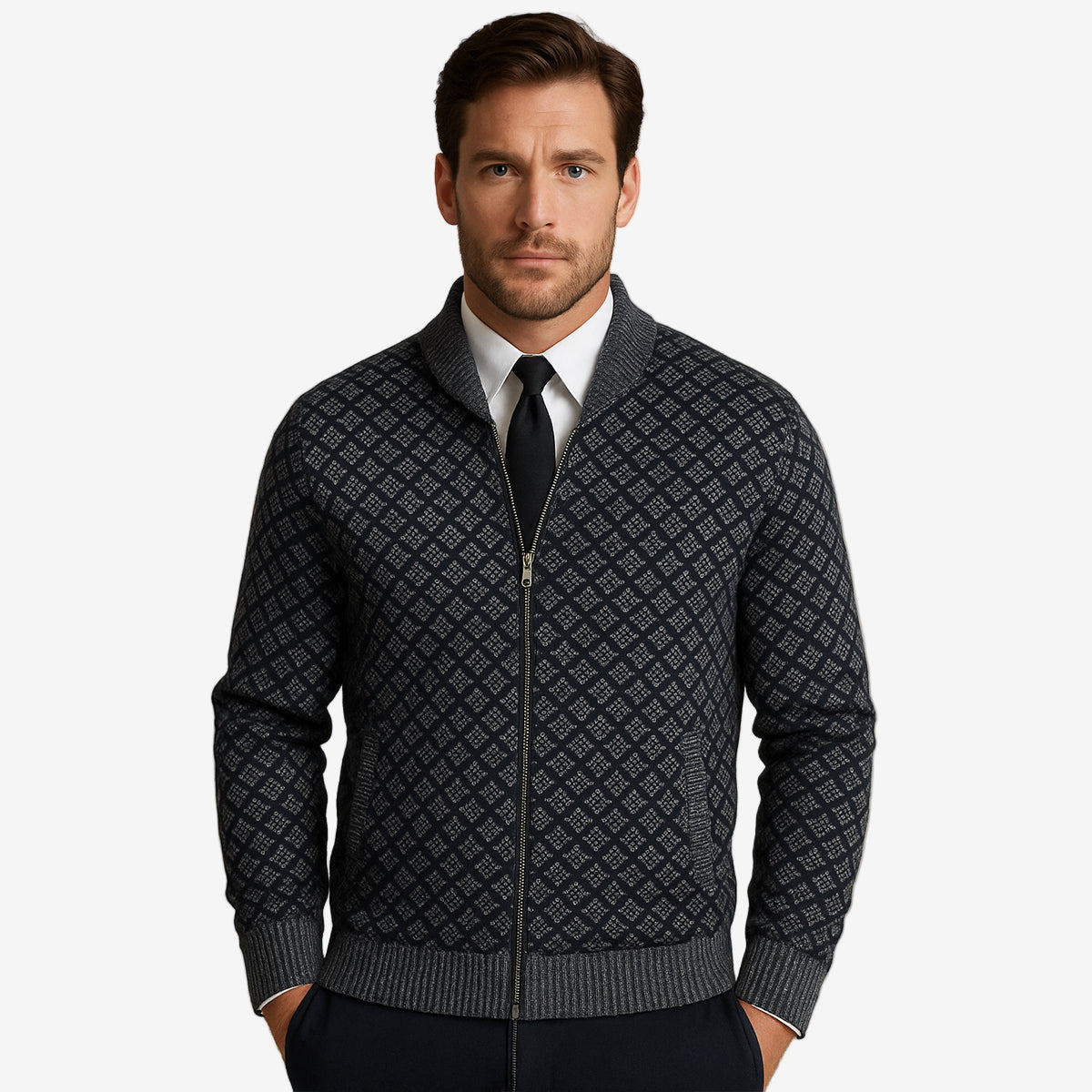 Gilet bomber à motif géométrique pour homme
