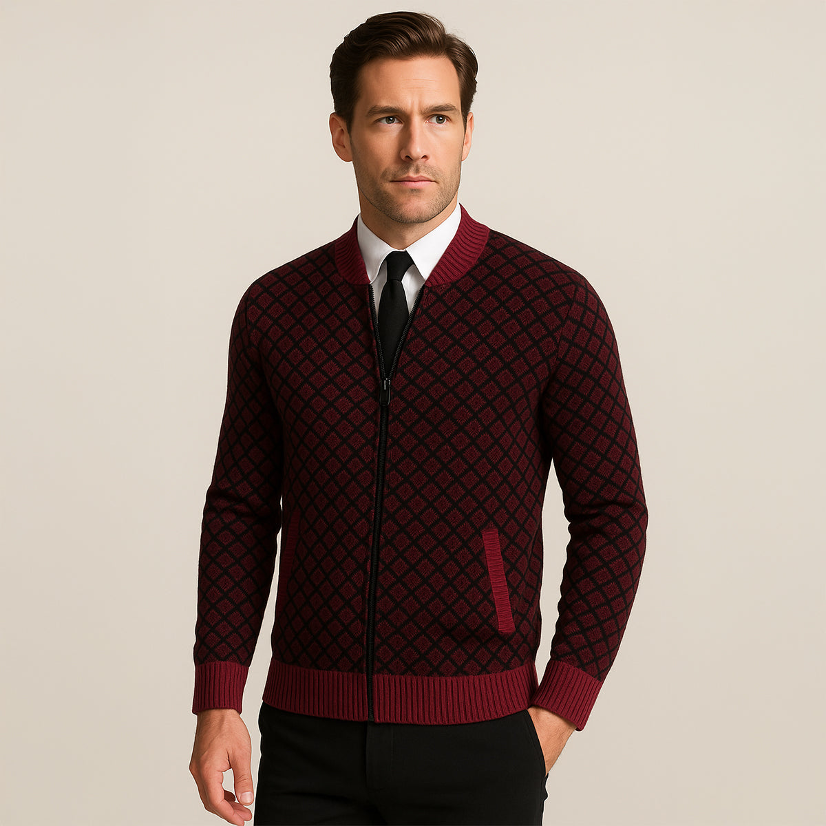 Gilet bomber à motif géométrique pour homme