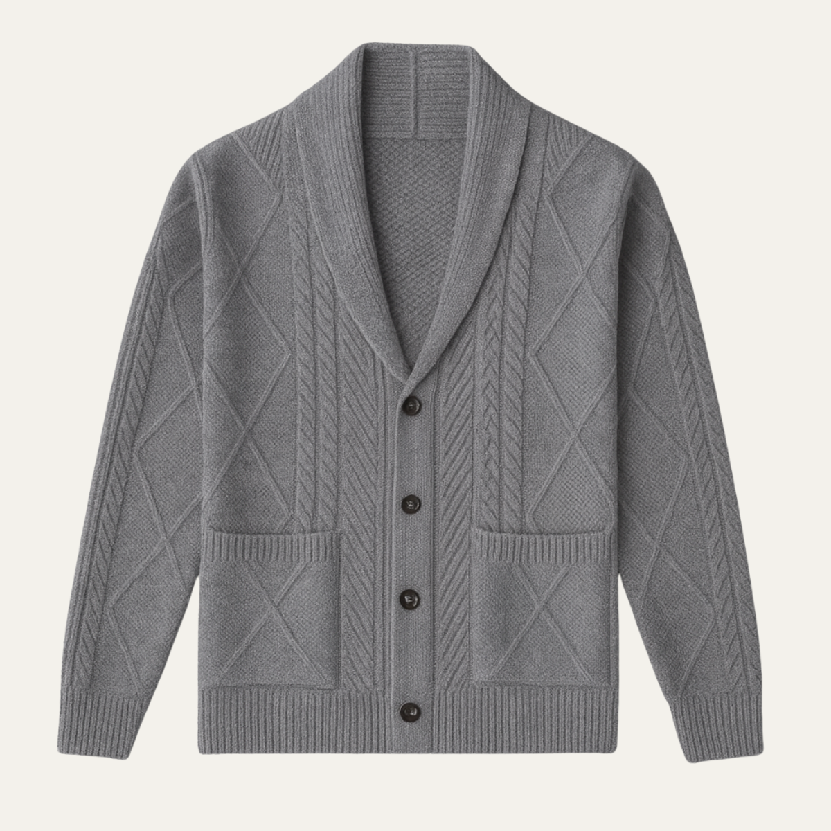 Gilet boutonné à col châle pour homme