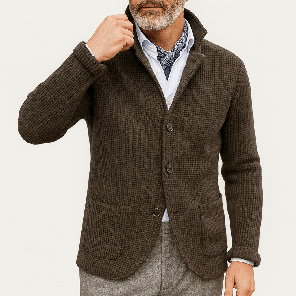 Cardigan boutonné en maille épaisse pour homme