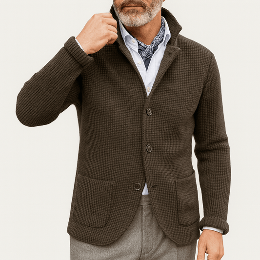 Cardigan boutonné en maille épaisse pour homme