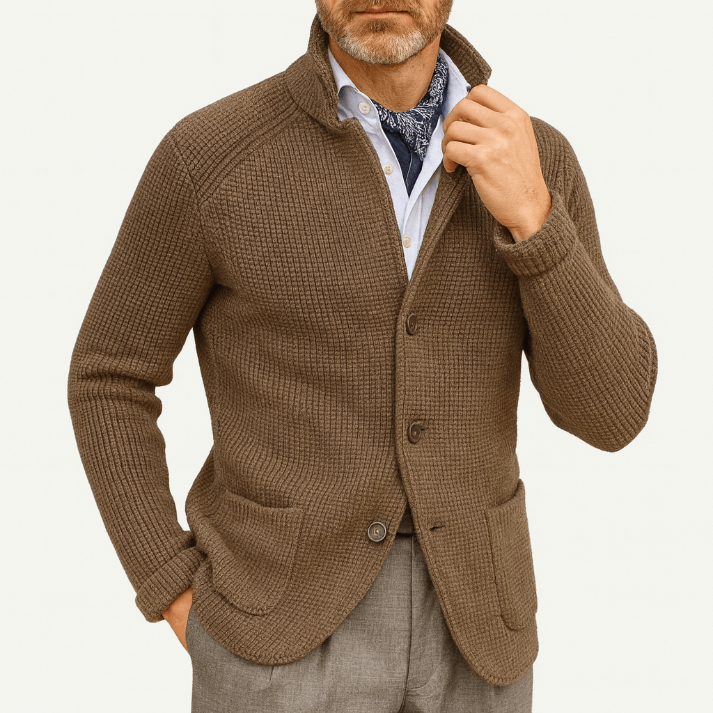 Cardigan boutonné en maille épaisse pour homme