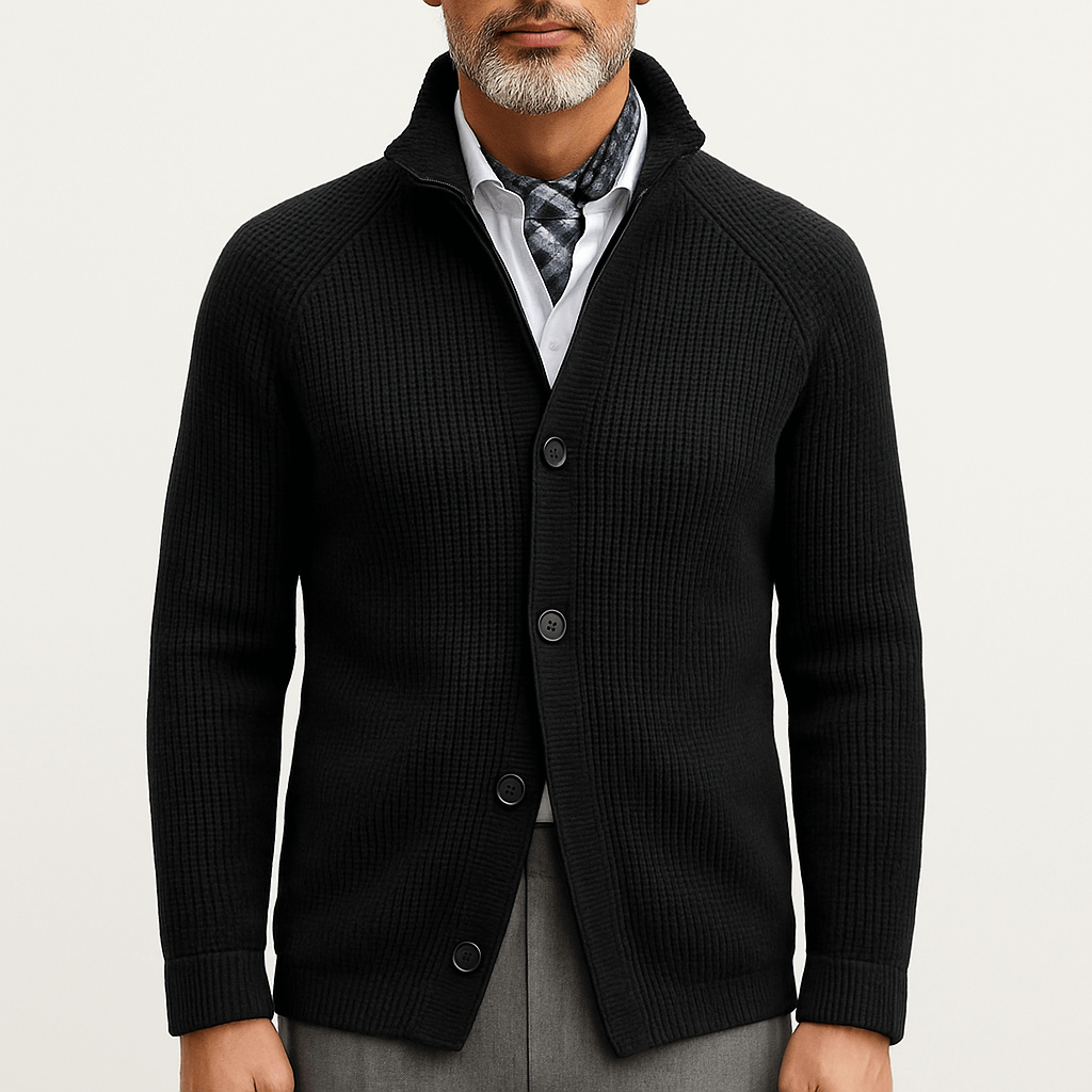 Cardigan boutonné en maille épaisse pour homme