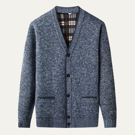 Gilet boutonné en maille raffinée pour homme