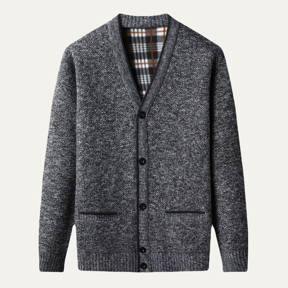 Gilet boutonné en maille raffinée pour homme