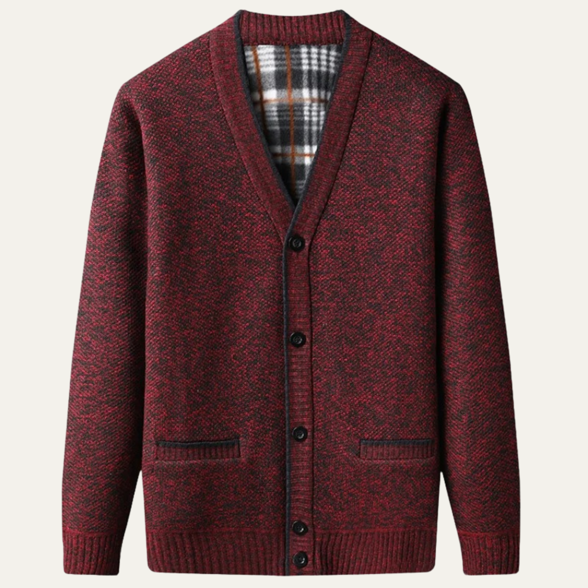 Gilet boutonné en maille raffinée pour homme