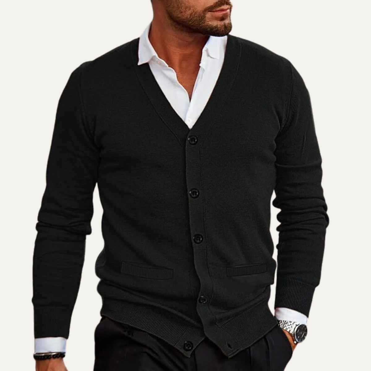 Gilet cardigan boutonné pour homme