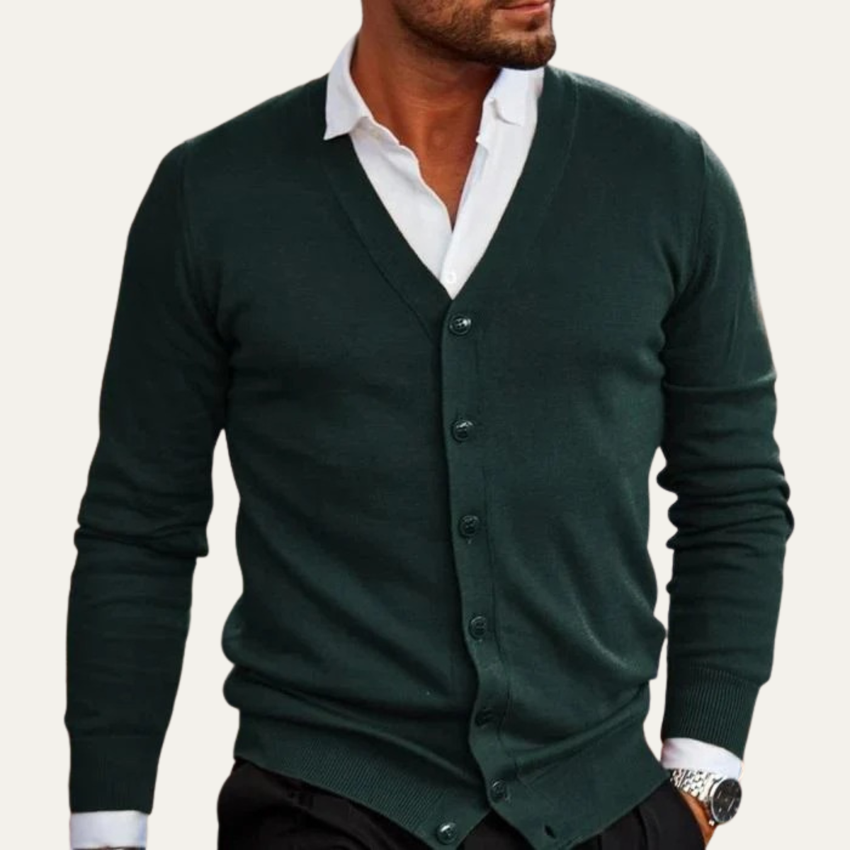 Gilet cardigan boutonné pour homme