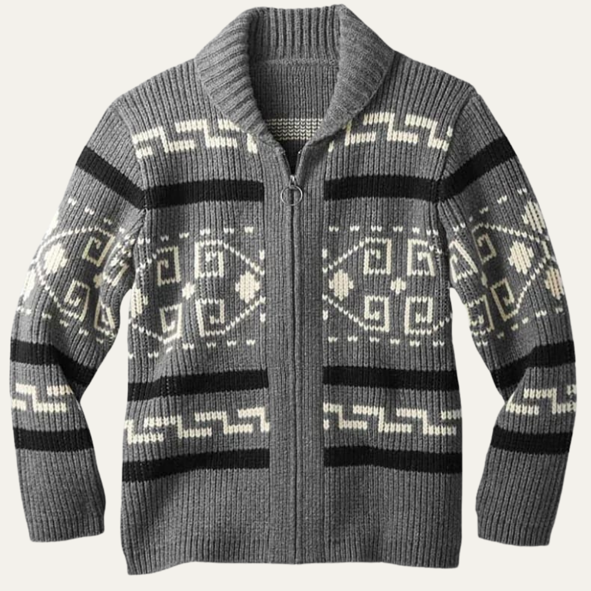 Gilet cardigan homme en maille style sud-ouest à col châle