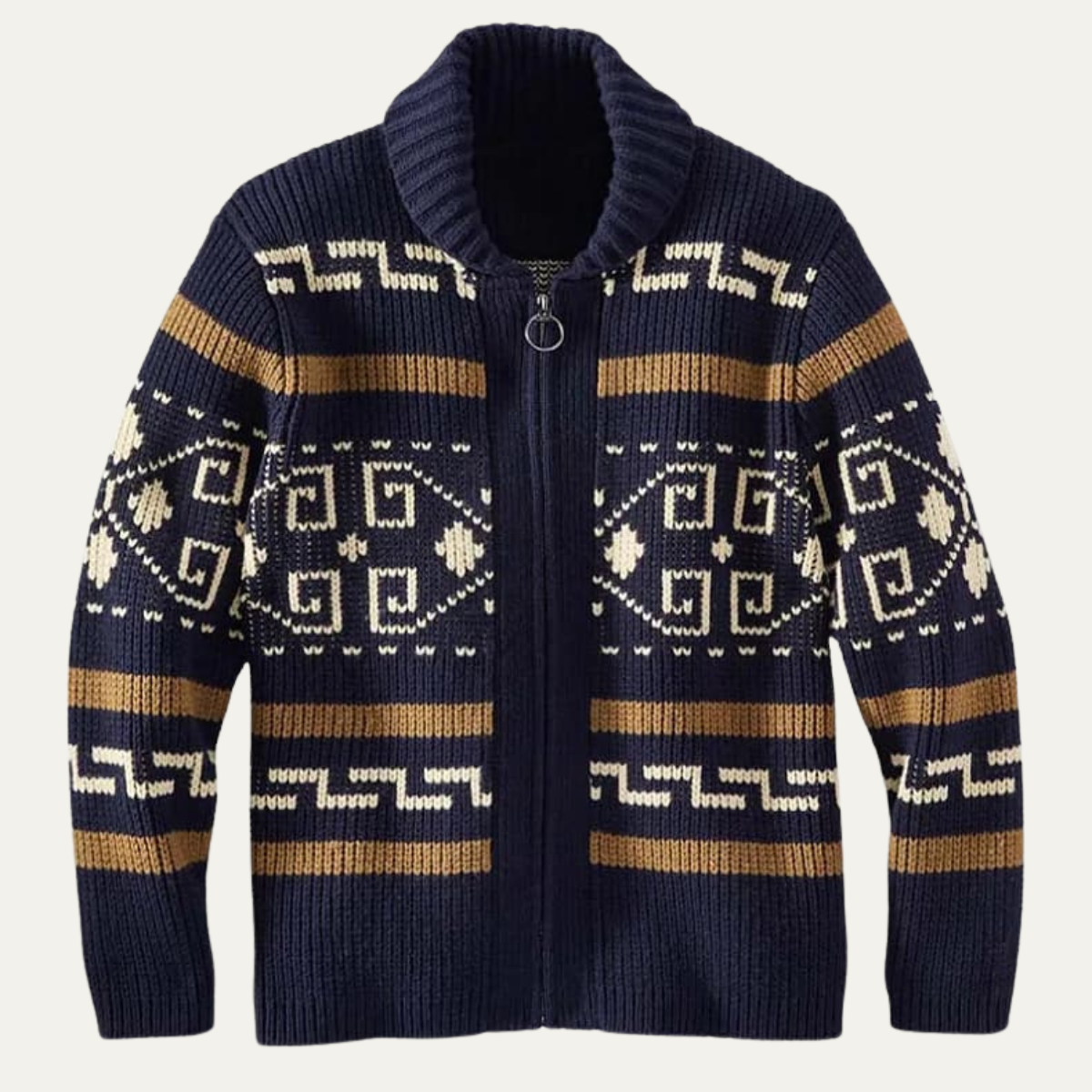 Gilet cardigan homme en maille style sud-ouest à col châle