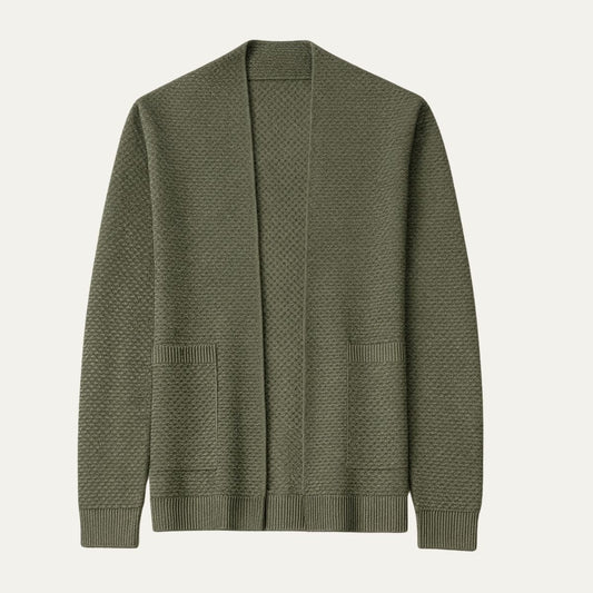 Gilet cardigan ouvert à col châle pour homme
