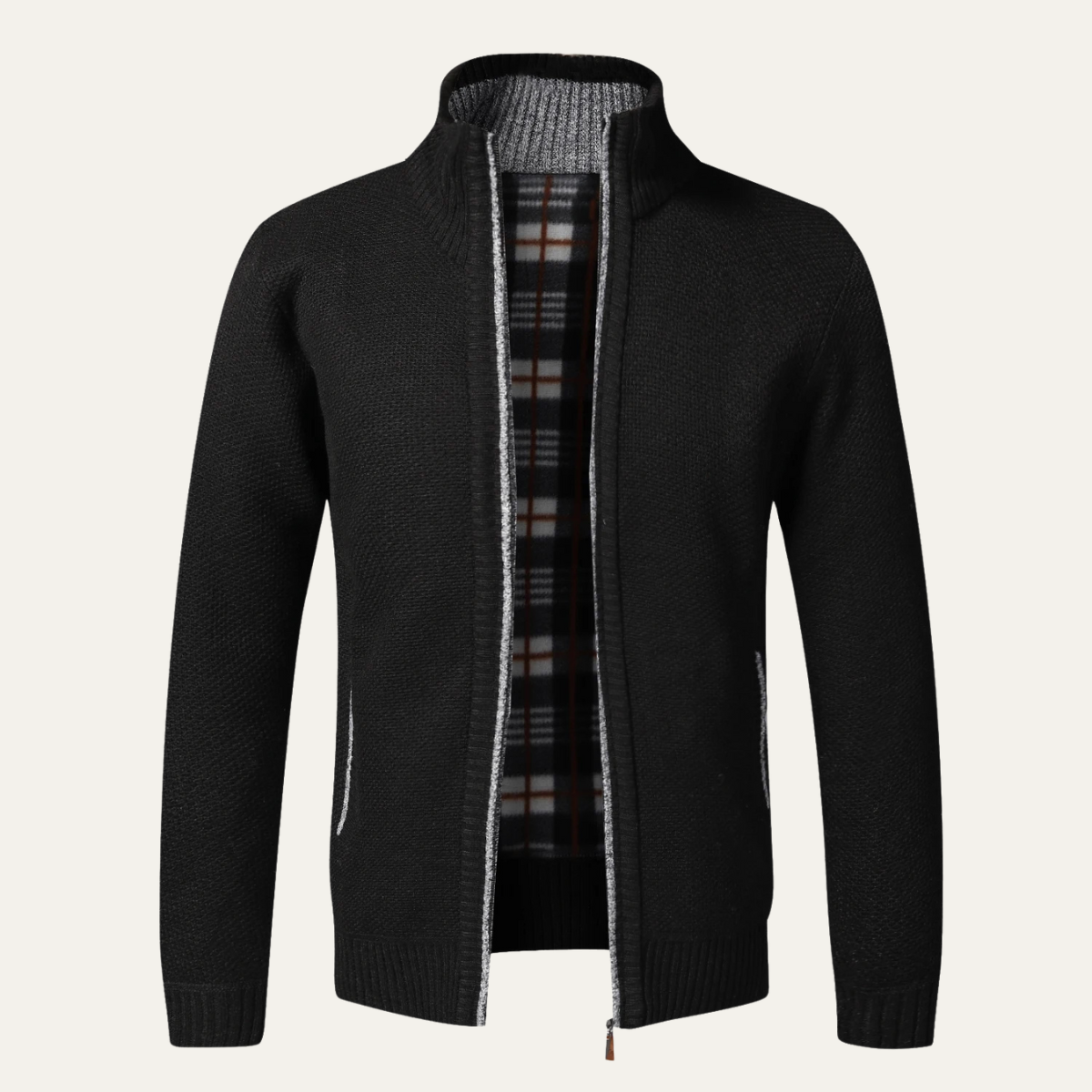 Gilet cardigan zippé en maille texturée pour homme