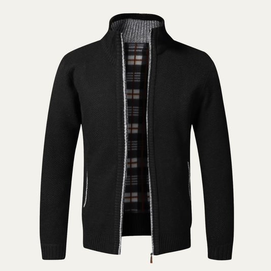 Gilet cardigan zippé en maille texturée pour homme
