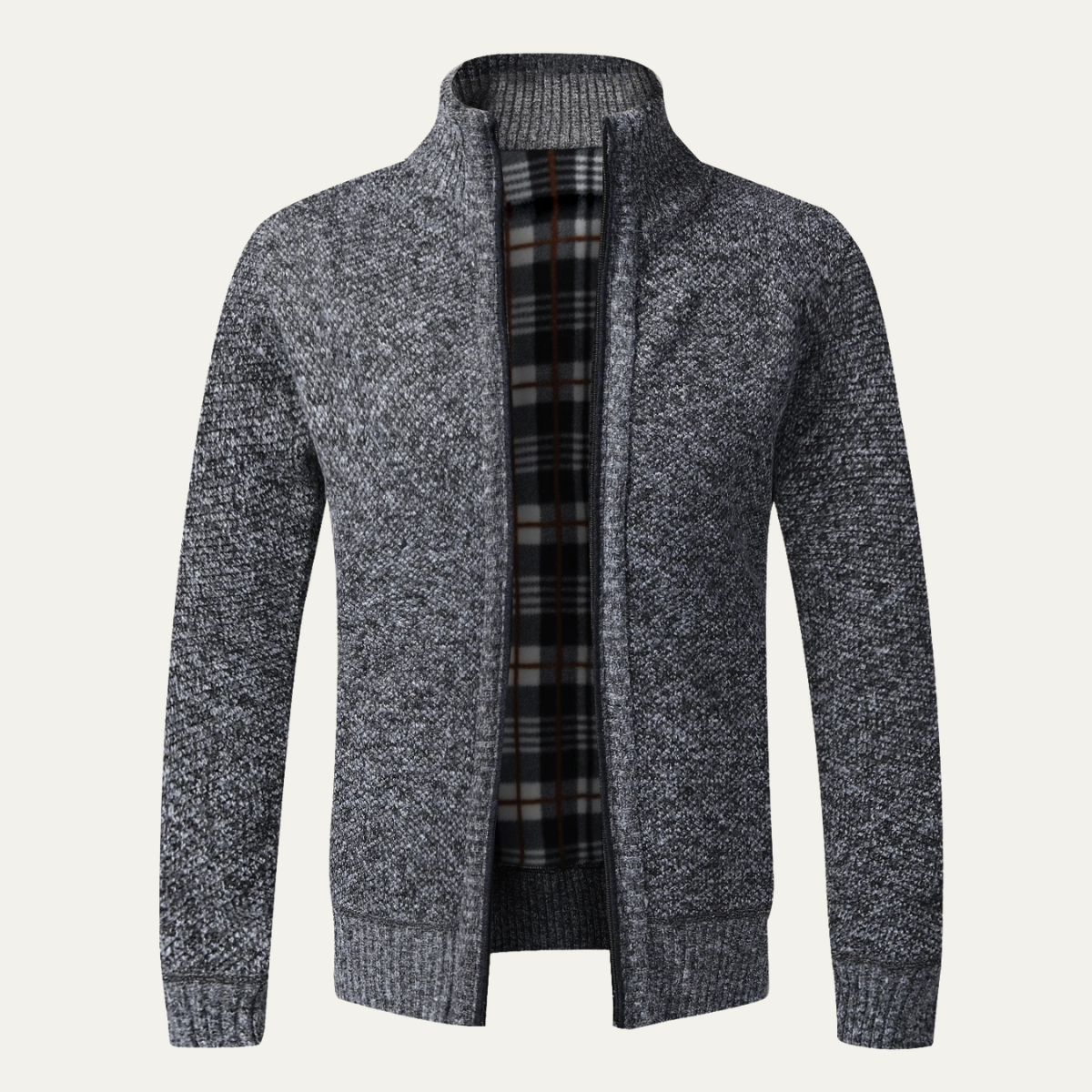 Gilet cardigan zippé en maille texturée pour homme