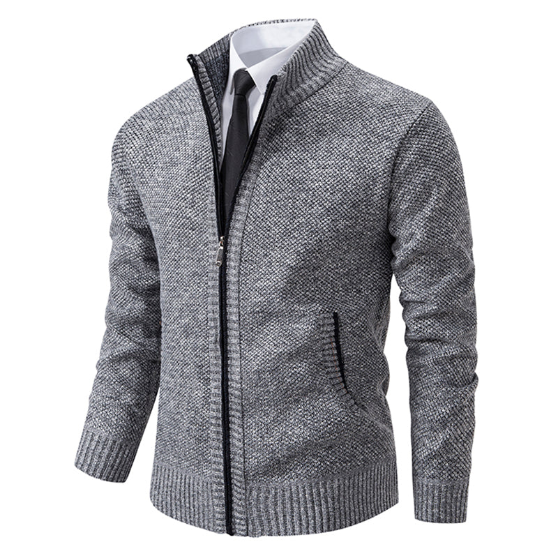 Gilet cardigan zippé texturé pour homme