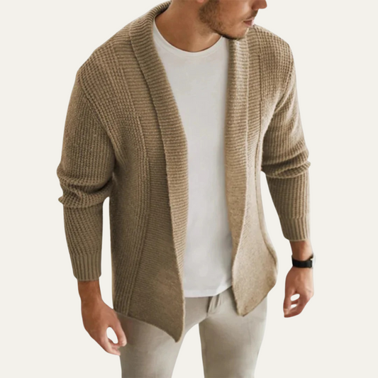 Gilet châle côtelé confortable pour homme