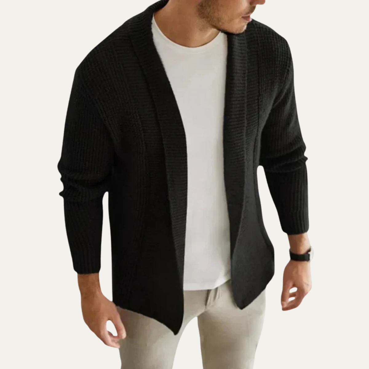 Gilet châle côtelé confortable pour homme