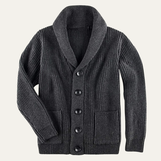 Gilet côtelé à col châle pour homme
