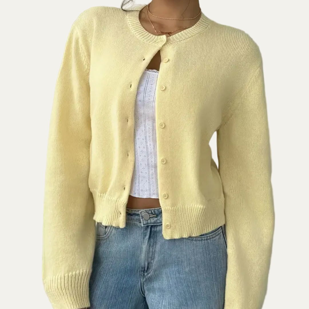 Gilet court classique en maille pour femme