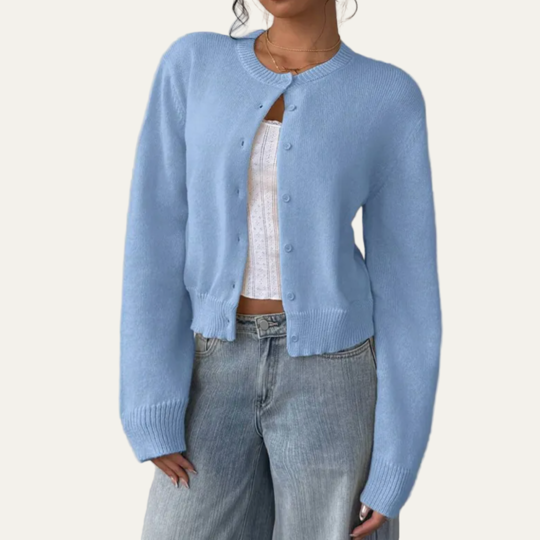 Gilet court classique en maille pour femme