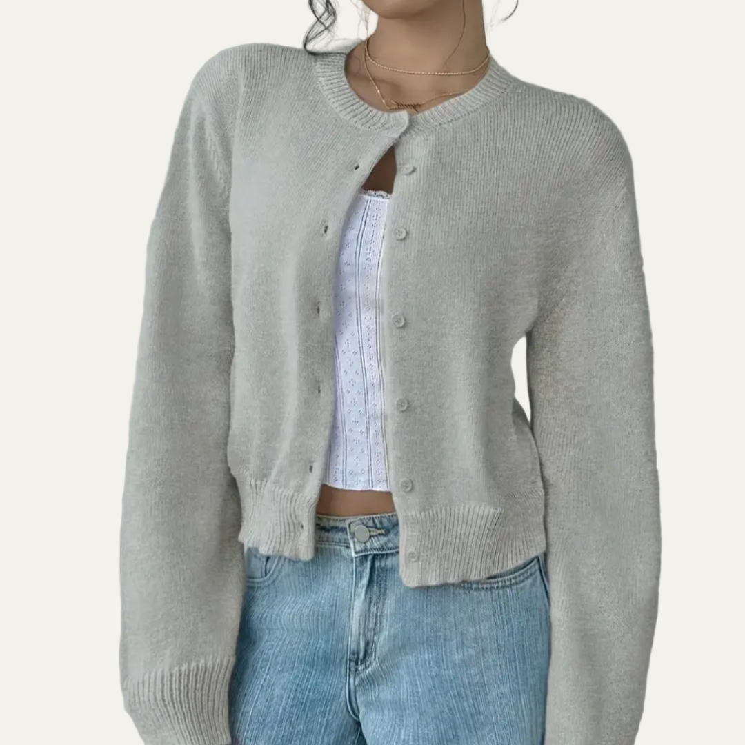 Gilet court classique en maille pour femme