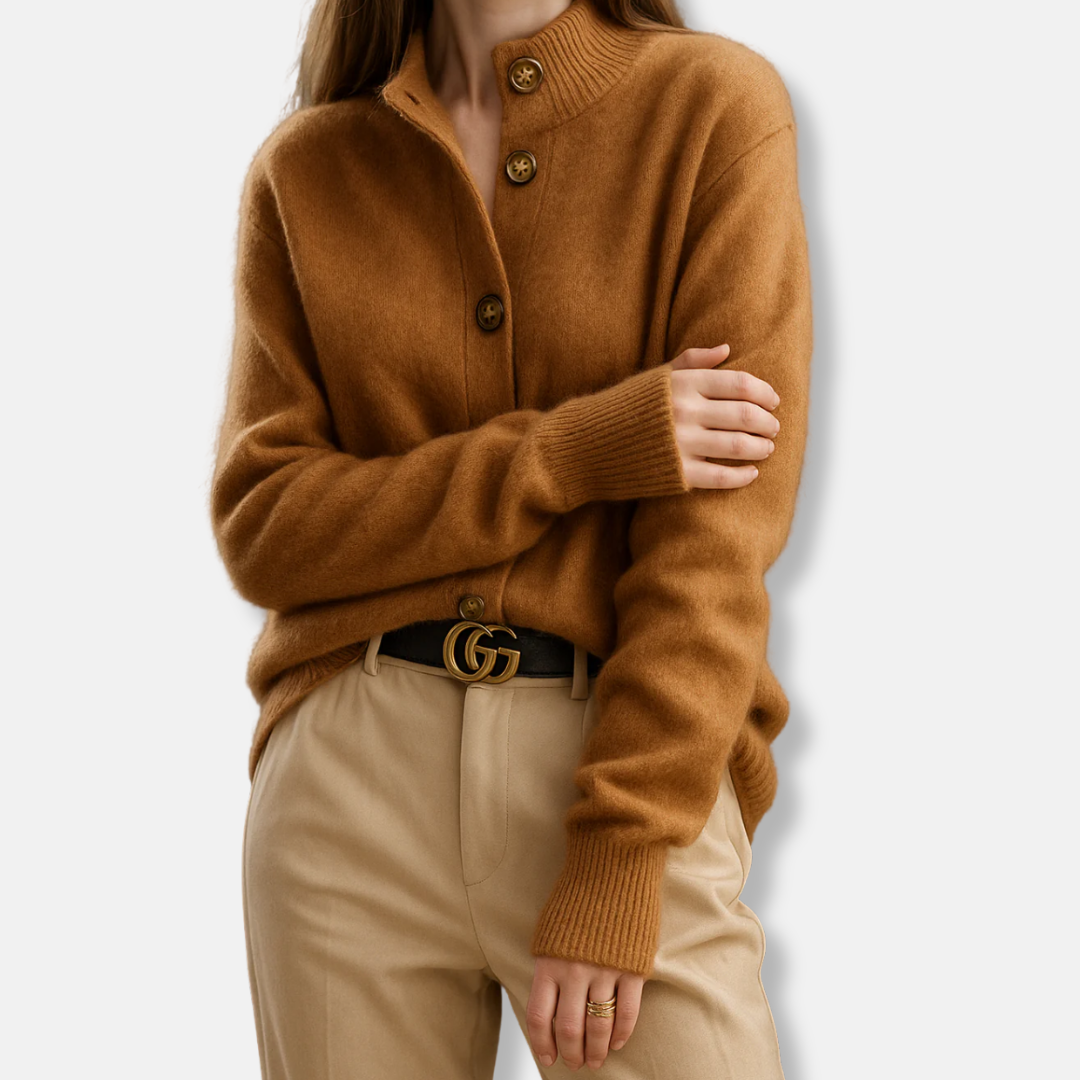 Gilet court en maille boutonnée pour femme
