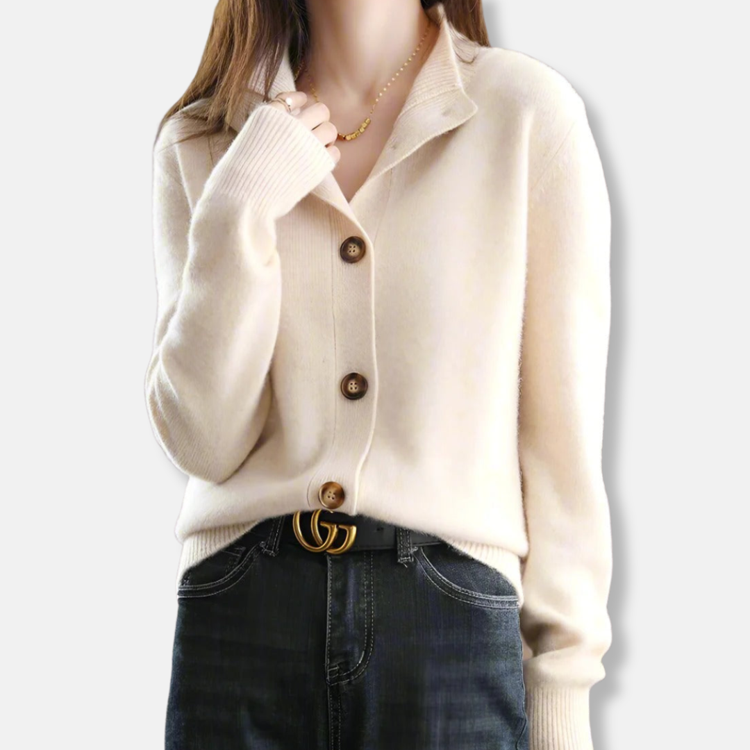 Gilet court en maille boutonnée pour femme