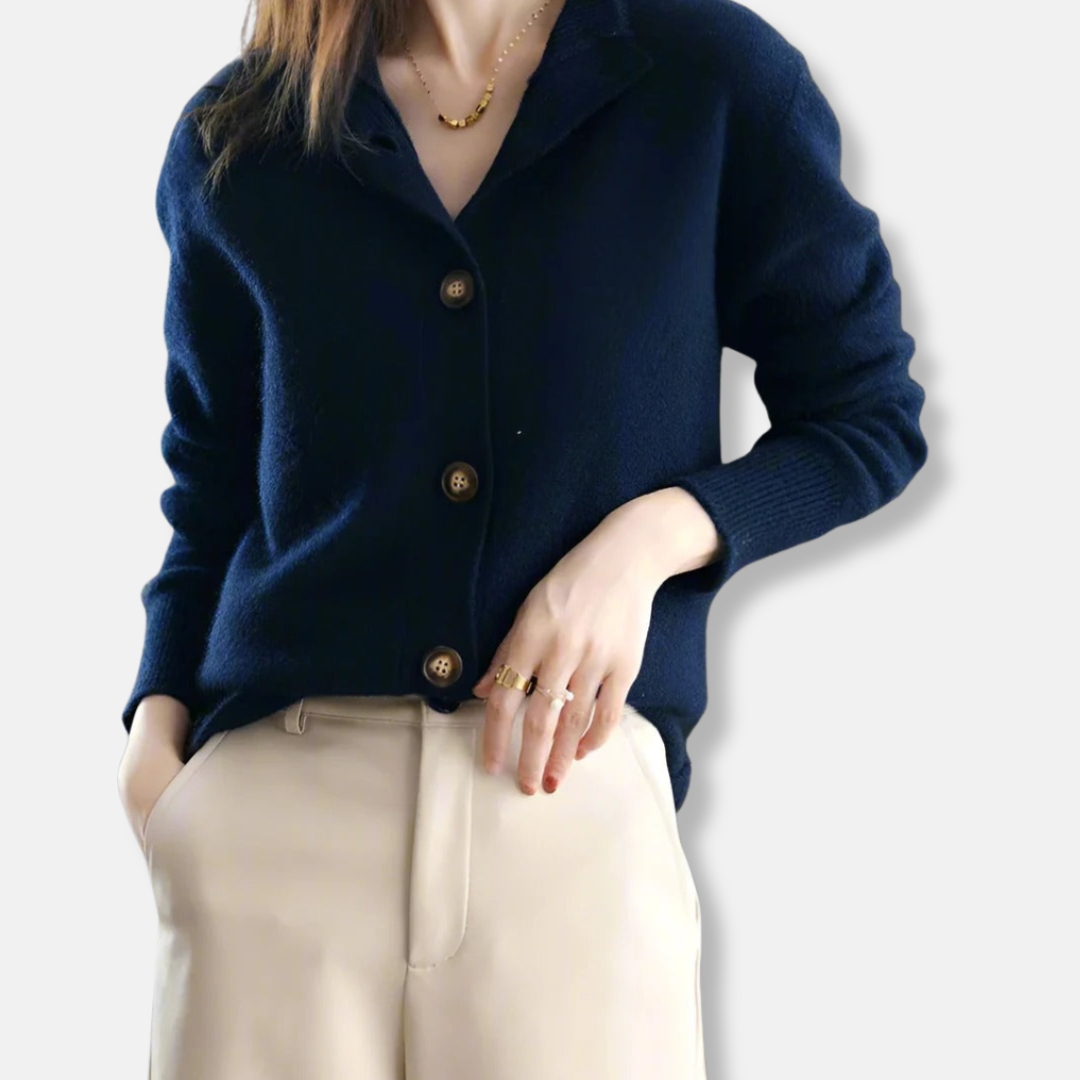 Gilet court en maille boutonnée pour femme