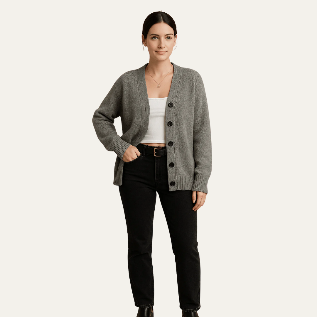 Gilet décontracté à col en V pour femme