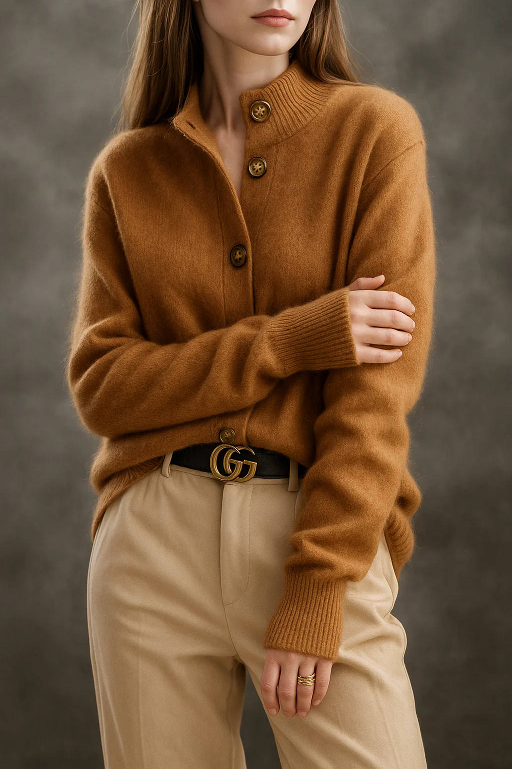 Gilet élégant en maille pour femme avec détails boutonnés
