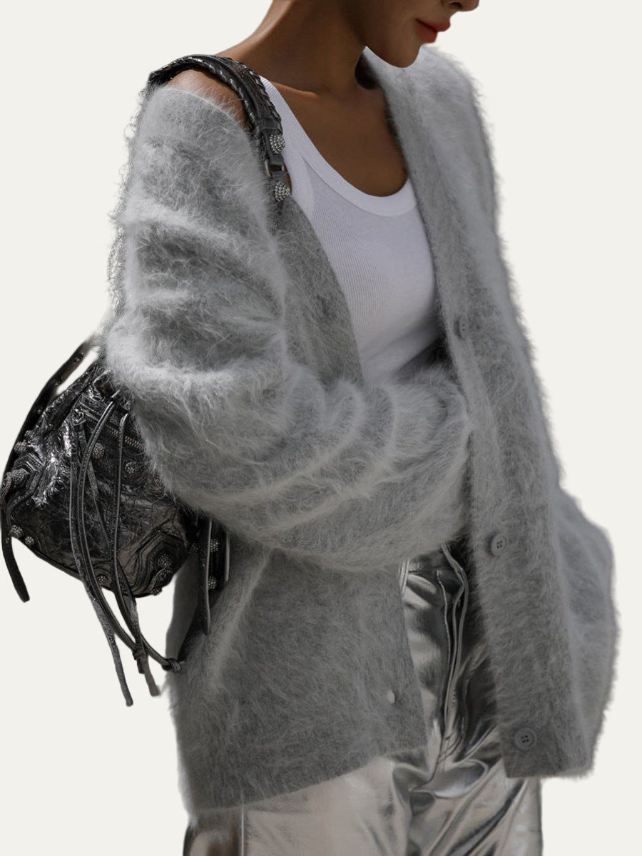 Gilet en grosse maille confortable pour femme
