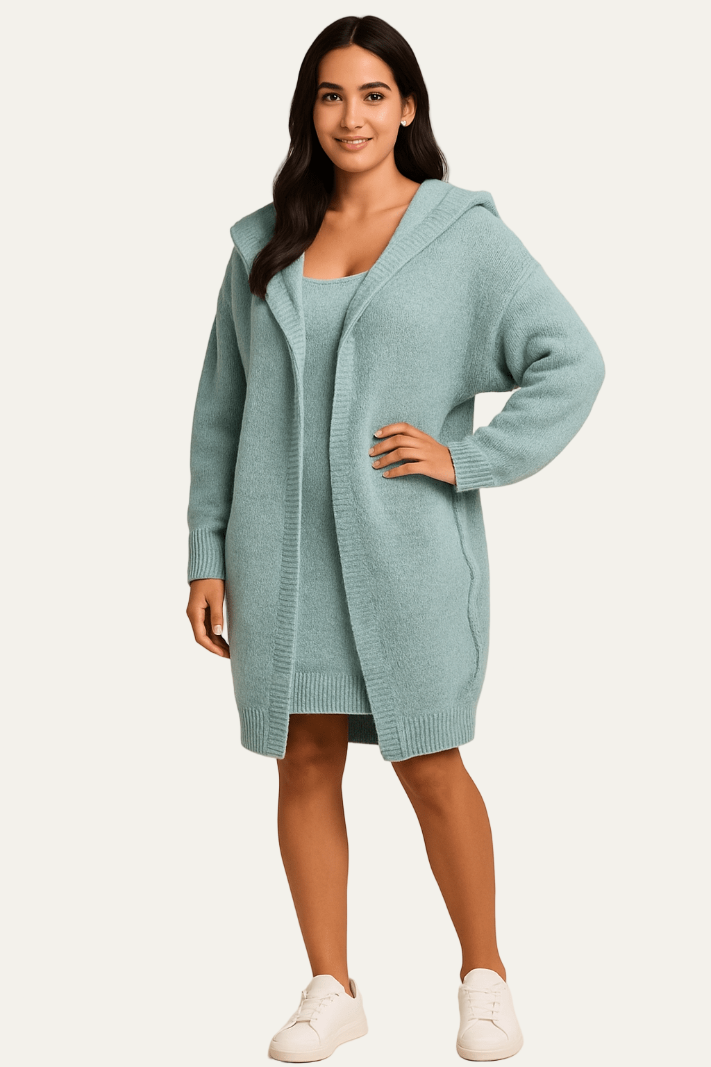 Gilet en maille à capuche pour femme