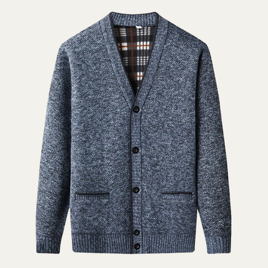 Gilet en maille à carreaux chinée pour homme