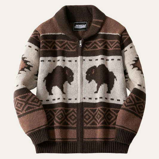 Gilet en maille à col châle pour homme