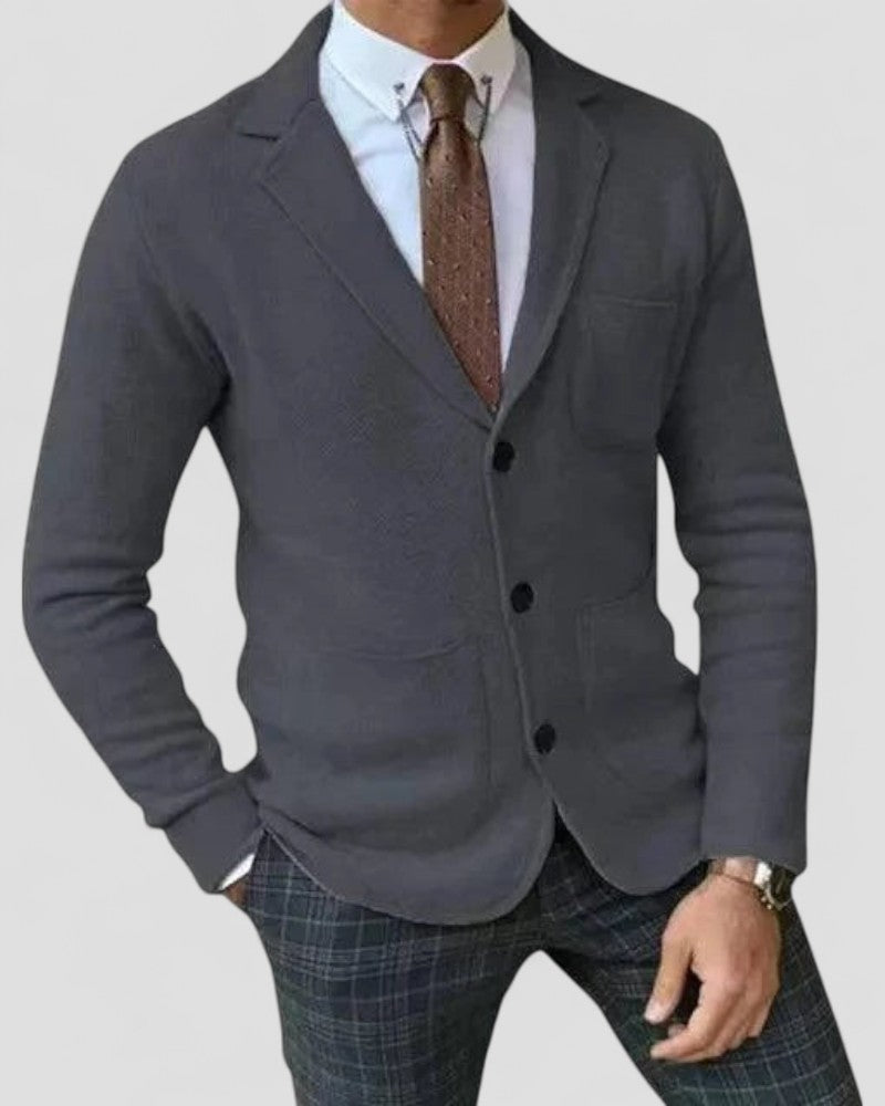 Gilet en maille à revers ajusté pour homme