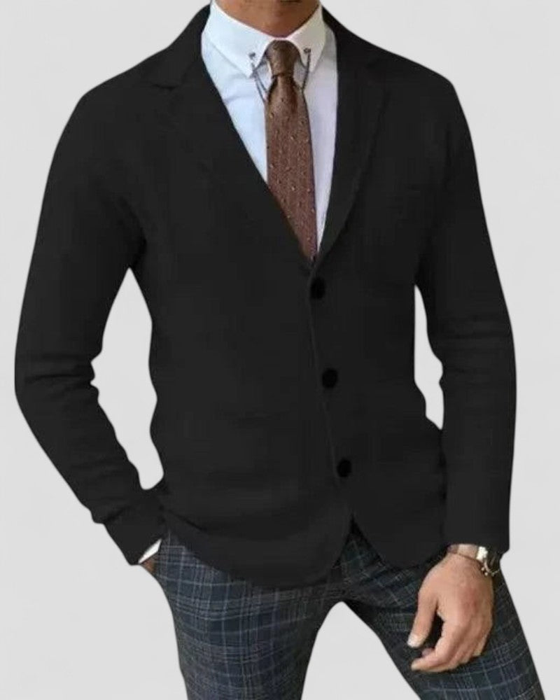 Gilet en maille à revers ajusté pour homme