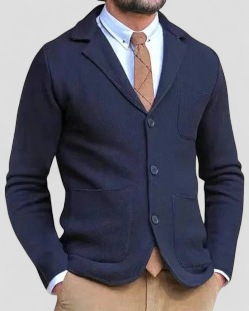 Gilet en maille à revers ajusté pour homme